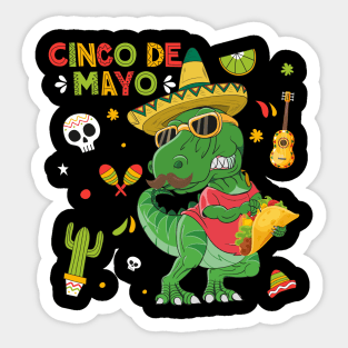 Tacosaurus Rex Cinco De Mayo 2021 Toddler Boy Dinosaur TRex Sticker